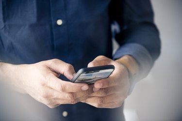 Man using smartphone