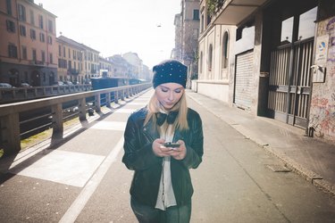 young beautiful blonde straight hair woman