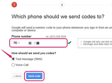 If your mobile number is valid, a green check mark appears next to the Phone Number box.