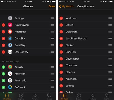 apple watch settings app