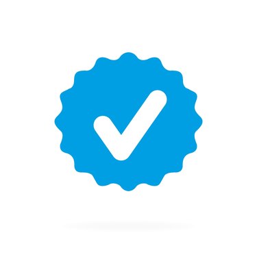 Blue check mark. Vector illustration